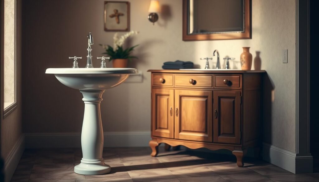 pedestal sinks and console vanities