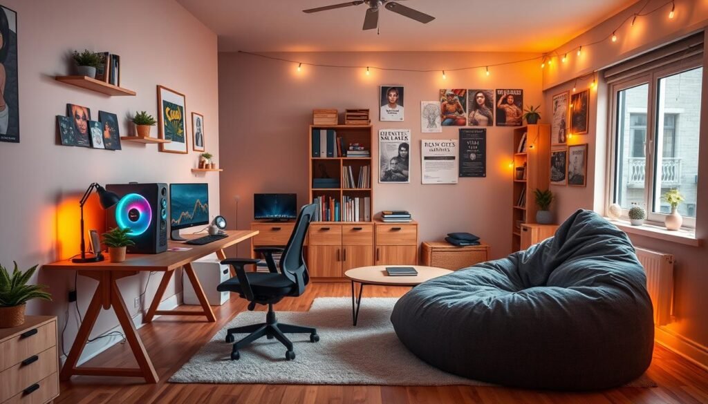 Teen Bedroom with Gaming Desk