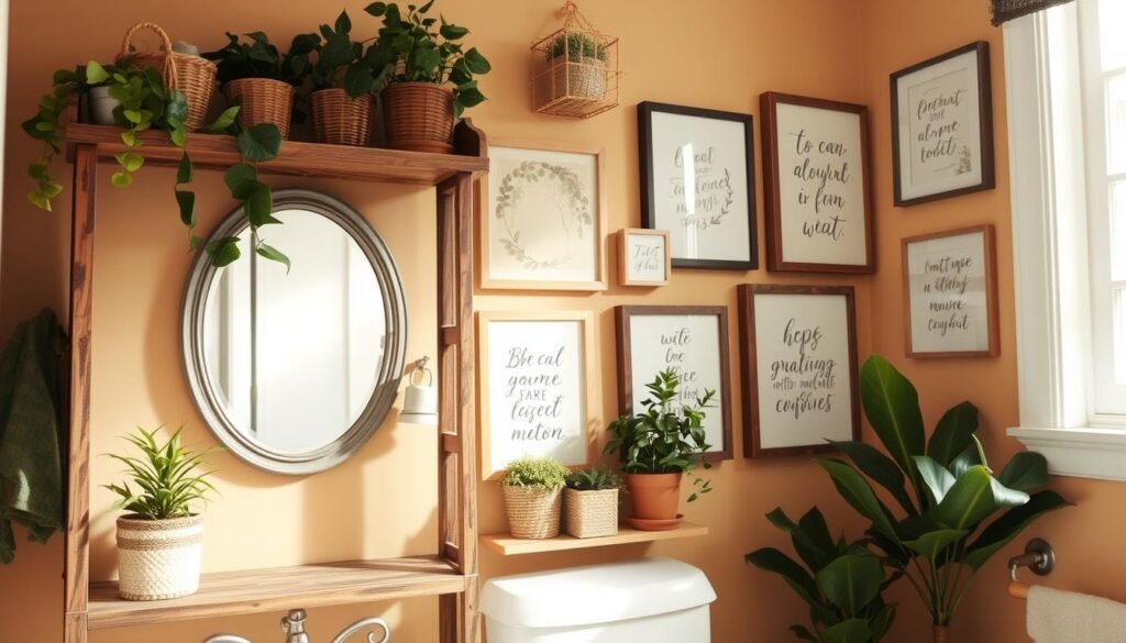 Above the toilet decor and storage ideas